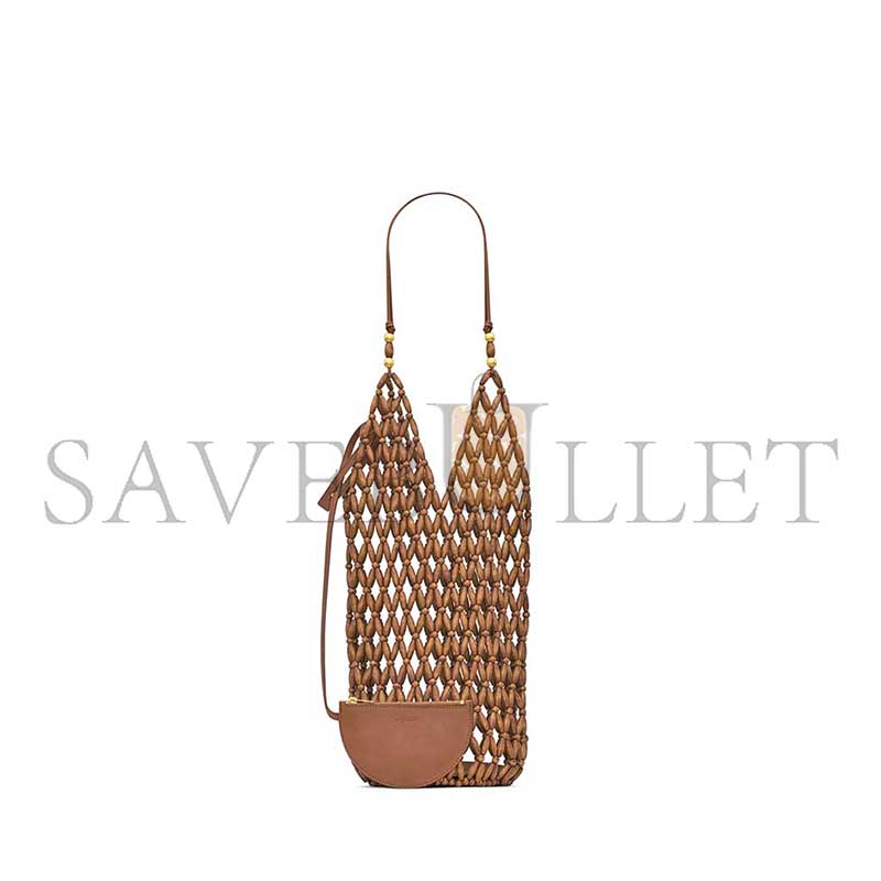 YSL SUPPLE BUCKET IN WOOD BEADS 821911KAAA29384 (44*15*15cm)